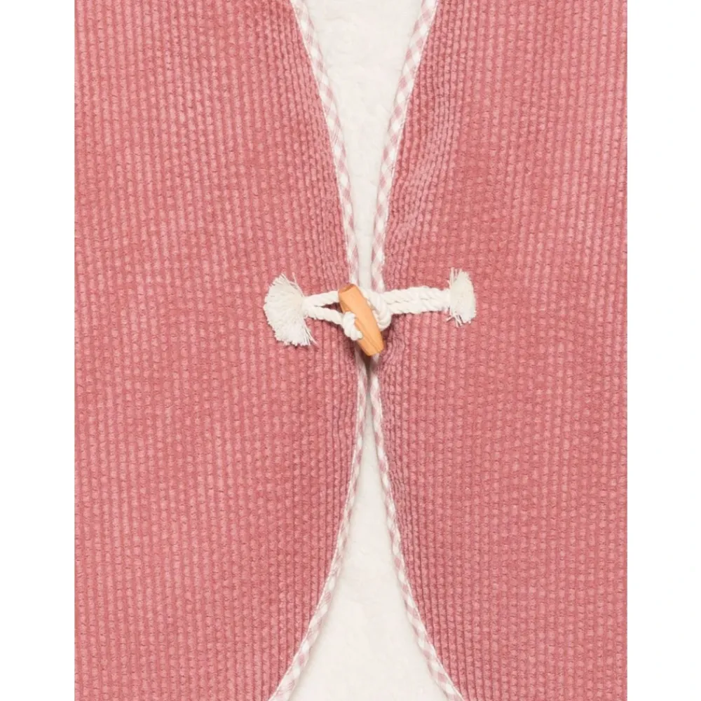 Antikes Cord-Weste mit Fell>Laranjinha New