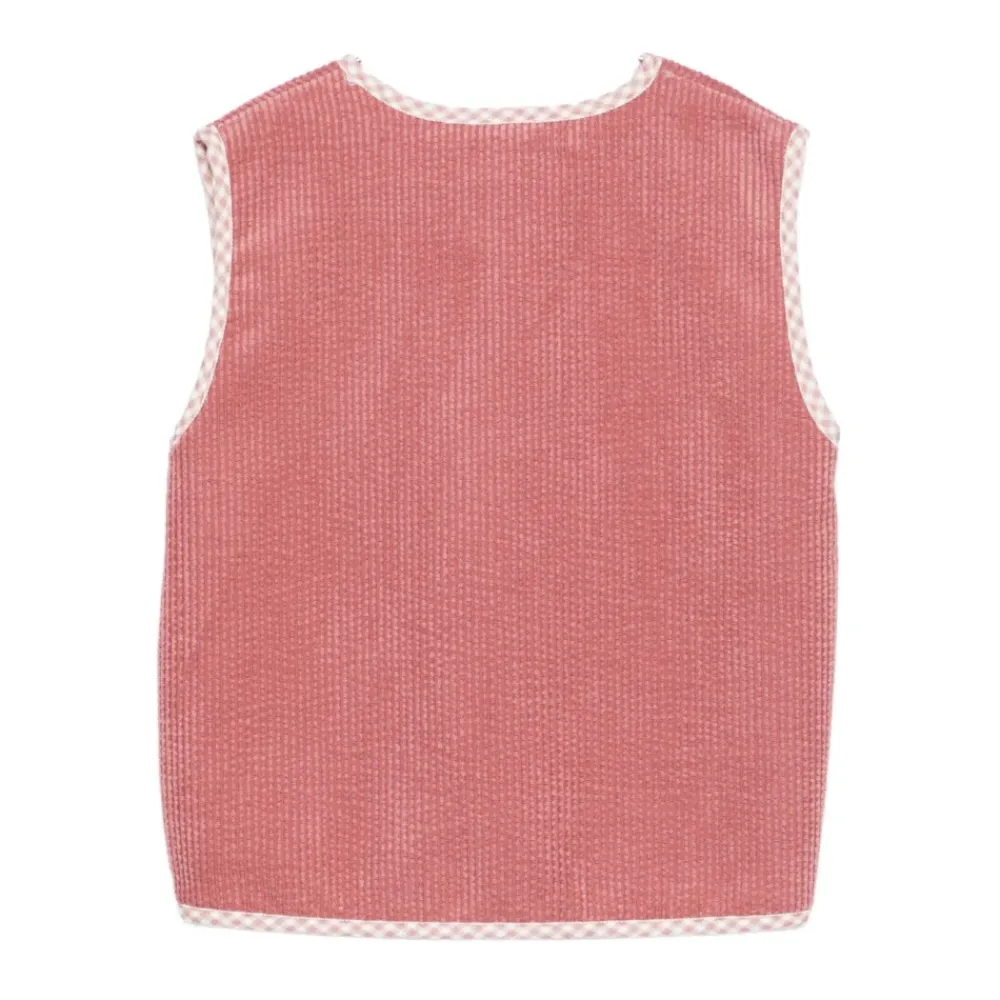 Antikes Cord-Weste mit Fell>Laranjinha New