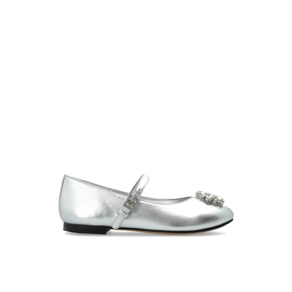 Ballerinas aus Nappaleder mit Brosche>Dolce & Gabbana New