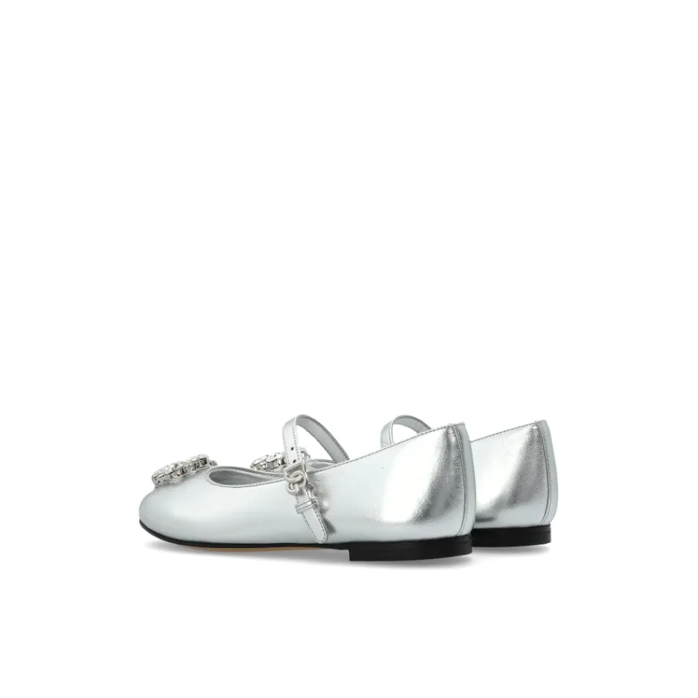 Ballerinas aus Nappaleder mit Brosche>Dolce & Gabbana New