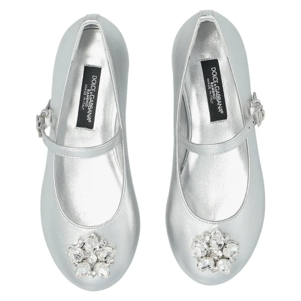 Ballerinas aus Nappaleder mit Brosche>Dolce & Gabbana New