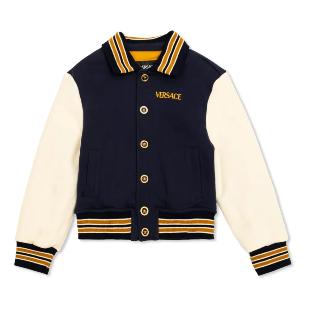 Baumwolljacke mit gesticktem Logo>Versace Clearance