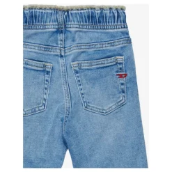 Baumwolljeans mit elastischem Bund und Bündchen><noscript><img width=