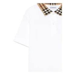 Baumwoll-Piqué-Poloshirt mit Karokragen><noscript><img width=