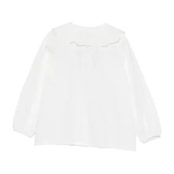 Baumwollshirt mit gewelltem Kragen><noscript><img width=