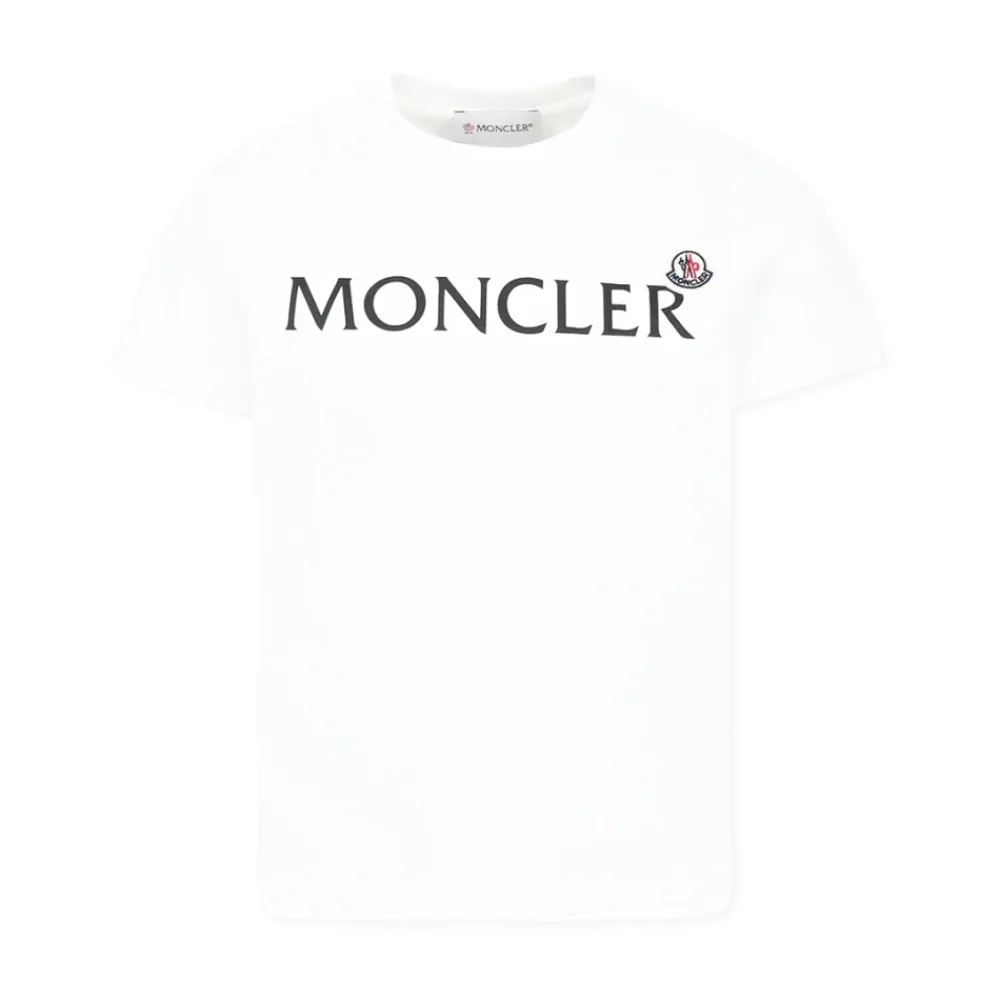 Baumwoll-T-Shirt mit Logo-Patch>Moncler Clearance