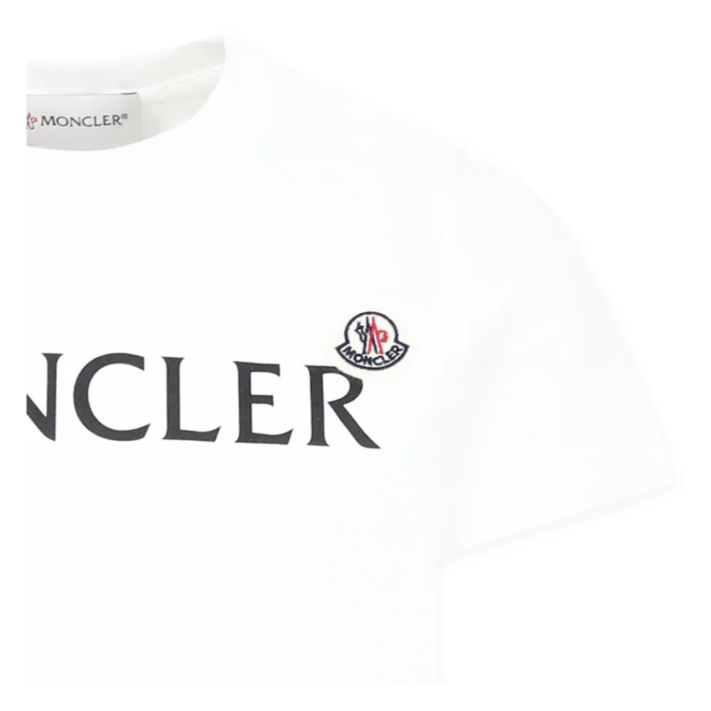 Baumwoll-T-Shirt mit Logo-Patch>Moncler Clearance