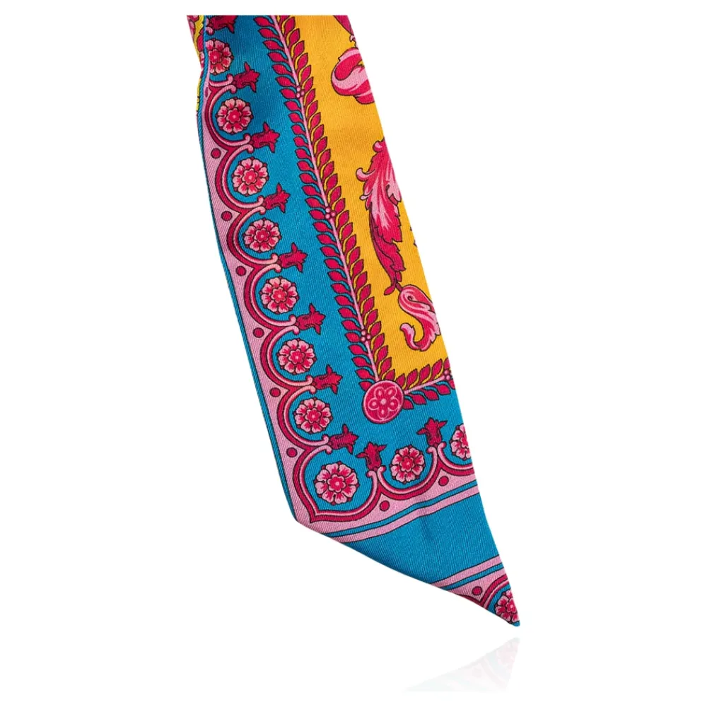 Bedrucktes Twill-Haargummi mit Schal und Schleife>Versace Sale