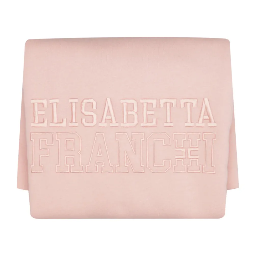 Bestickter Baumwollschal mit Logo>Elisabetta Franchi Online
