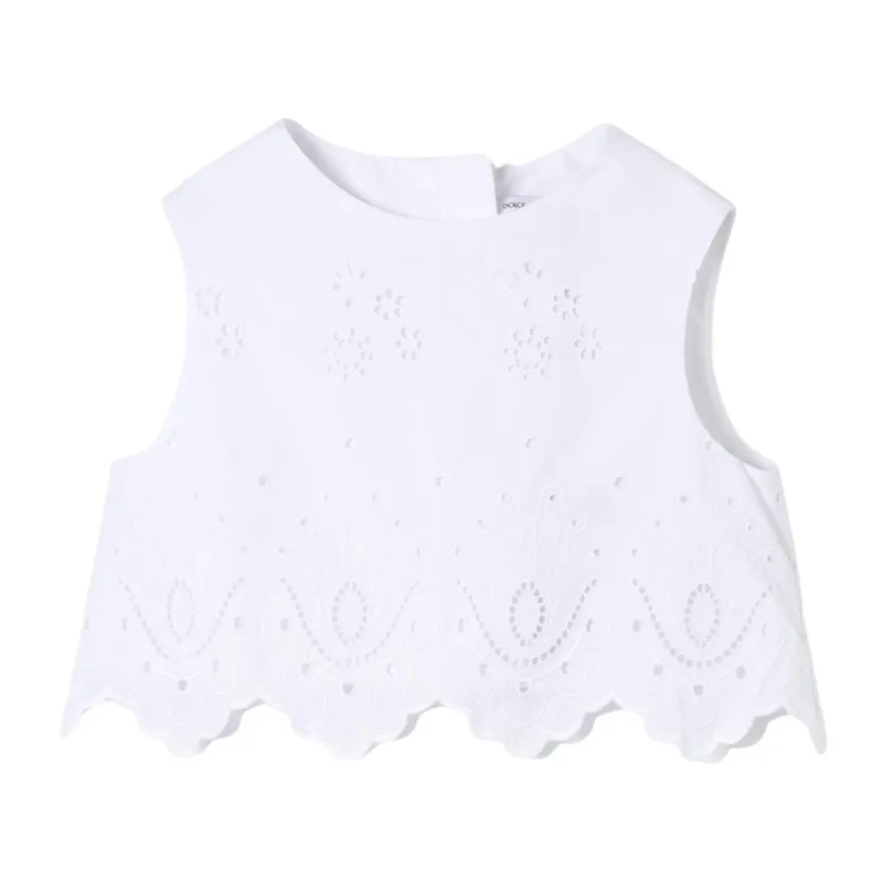 Besticktes Oberteil mit gewellten Kanten>Dolce & Gabbana Clearance