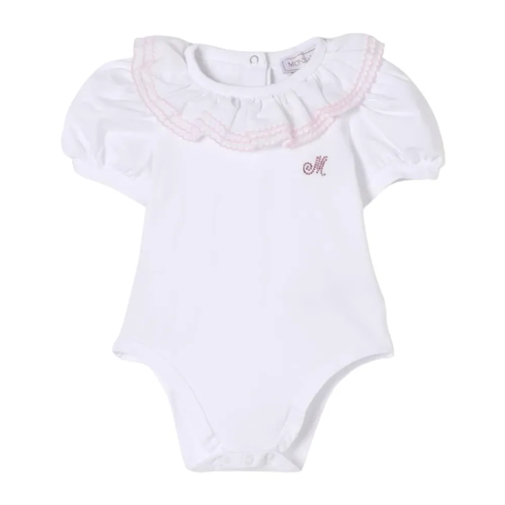 Body mit gerüschtem Kragen und bestickt für Säuglinge>Monnalisa New