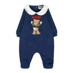 Body mit Peter-Pan-Kragen und Teddybär-Print mit Druckknopf-Booties>Moschino Discount