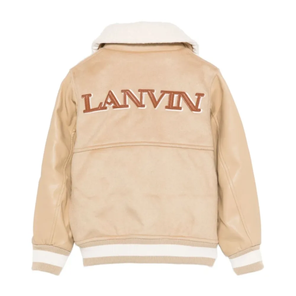 Bomberjacke mit Logo und Shearling-Kragen>Lanvin Online