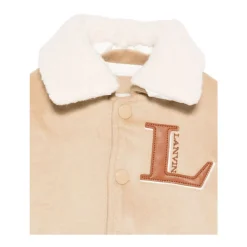 Bomberjacke mit Logo und Shearling-Kragen><noscript><img width=