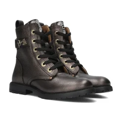 Bronzefarbene Leder-Mädchenschnürstiefel>Develab Discount