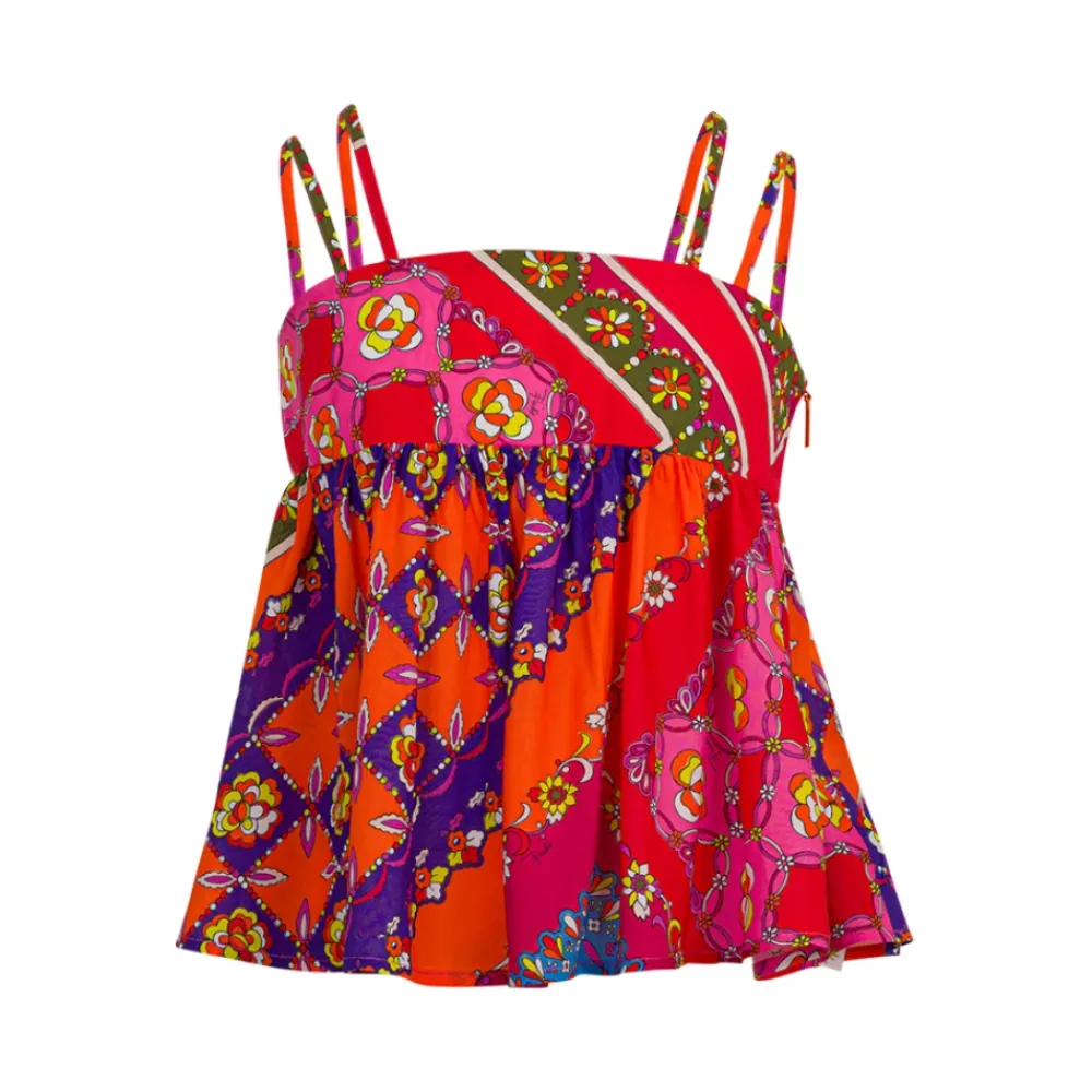 Bunte Baumwollbluse>Pucci Best