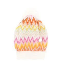 Bunte Zigzag Beanie mit Pompom>Missoni Discount