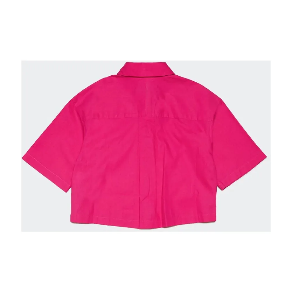 Camicia in cotone con logo ricamato sul petto>Max & Co