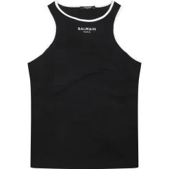 Canotta Scollo Americano Profili a Contrasto>Balmain Discount