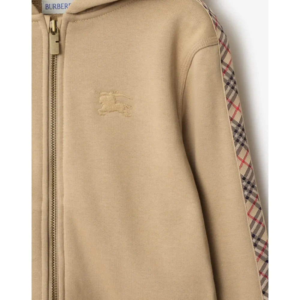 Check Tape Reißverschluss Hoodie>Burberry Best