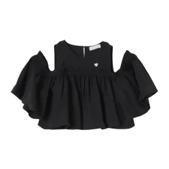 Cold Shoulder Ruffle Top>Monnalisa Hot