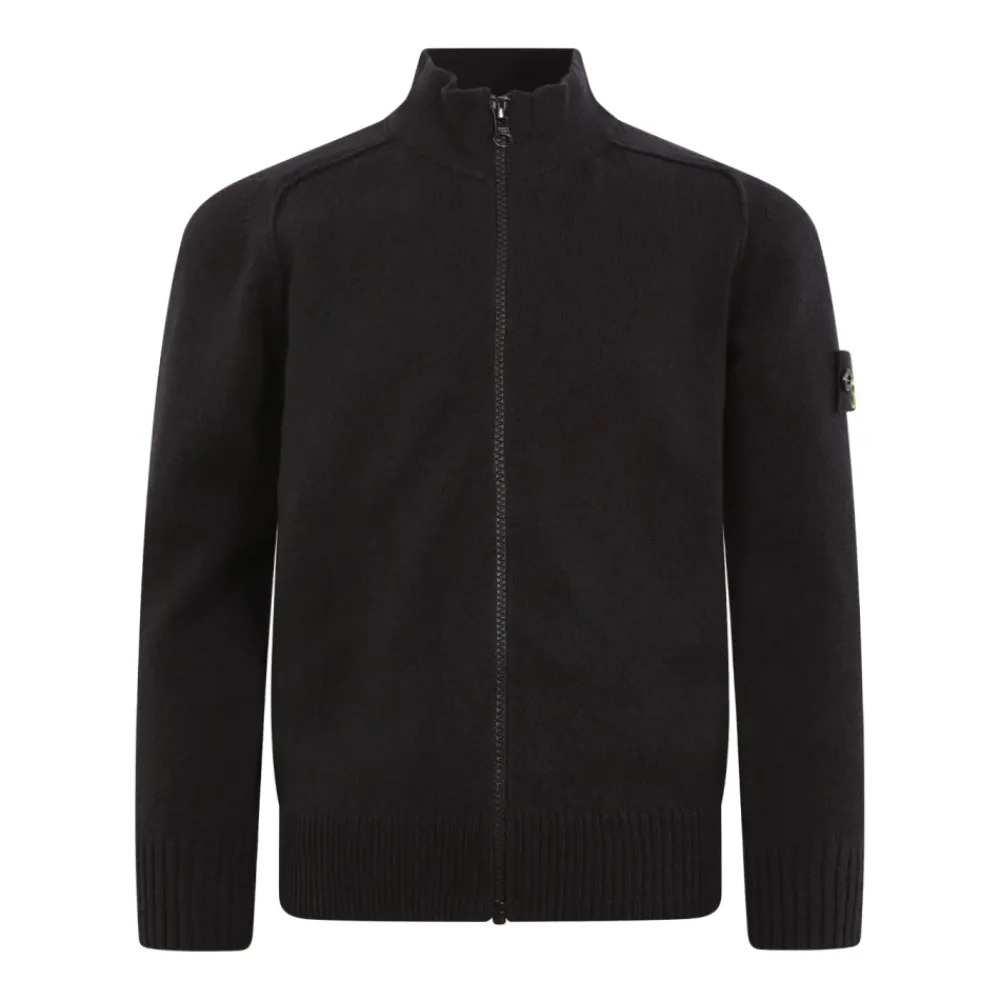 Compass-Motiv Strickjacke mit Reißverschluss>Stone Island Outlet