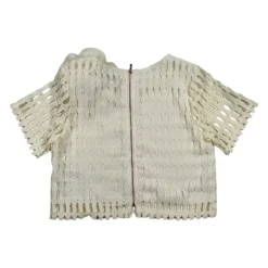 Cremefarbene schimmernde Tunika mit Blumenapplikation>Manila Grace Clearance