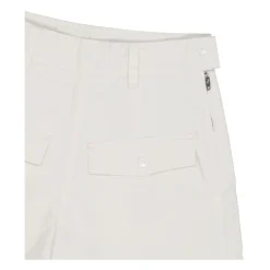Cremefarbene Shorts mit Logo><noscript><img width=