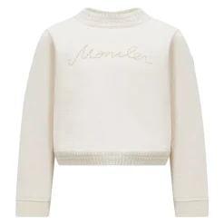 Cremefarbener Cropped Pullover mit Woll-Details><noscript><img width=