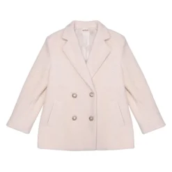Cremefarbener Kindermantel mit Doppelreiher>ViCOLO