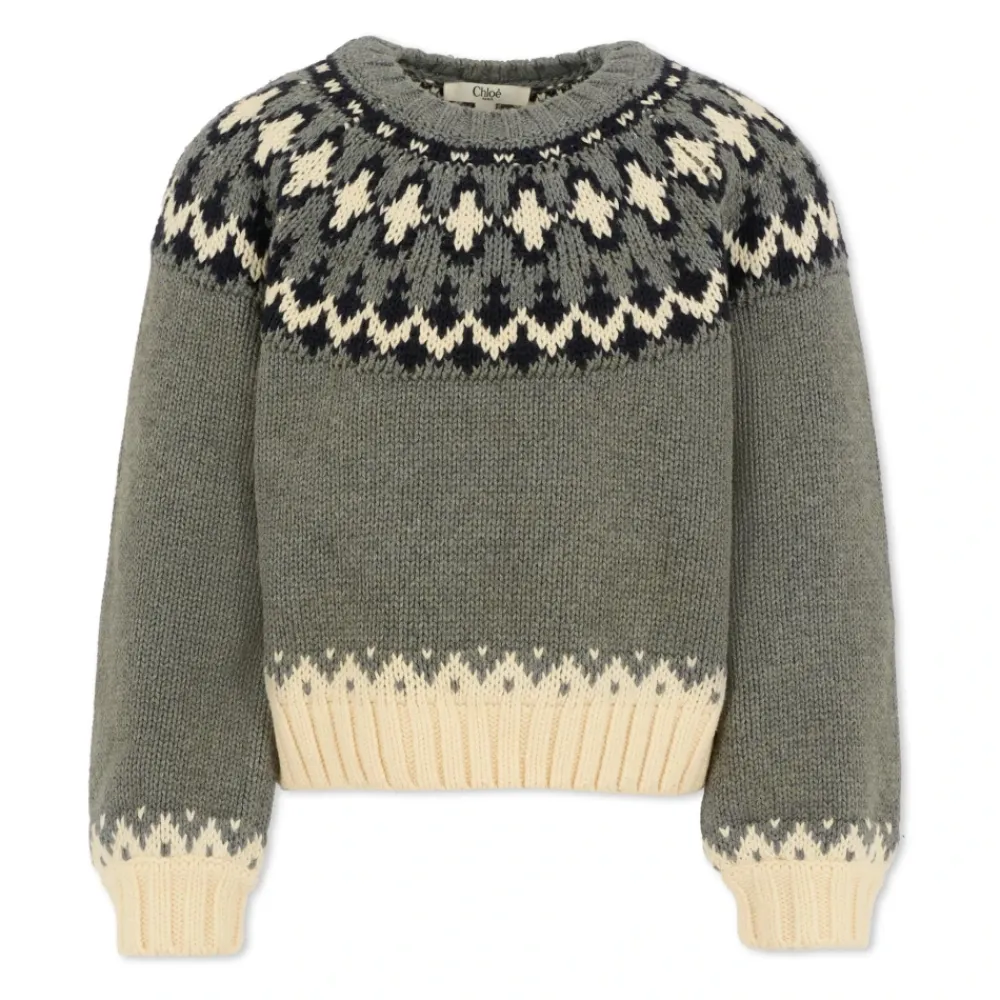 Crop Sweater mit nordischem Motiv>Chloé Clearance
