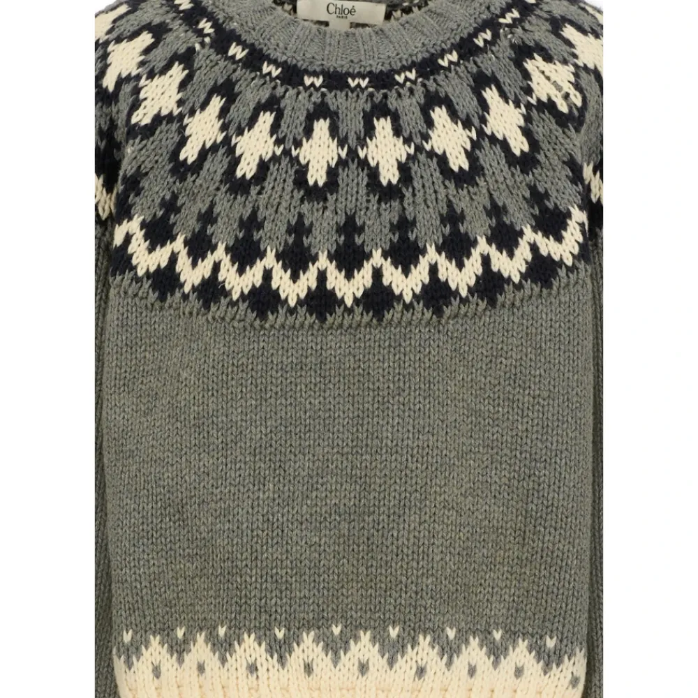 Crop Sweater mit nordischem Motiv>Chloé Clearance