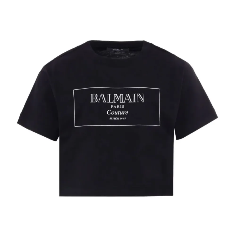 Cropped T-Shirt mit Couture-Print>Balmain Best