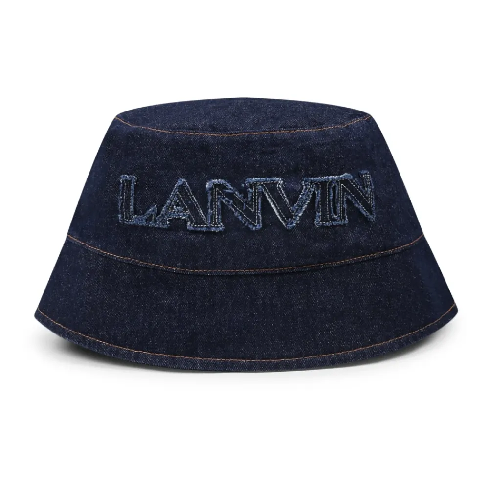Denim Cloche Hut mit Fransenlogo>Lanvin Discount