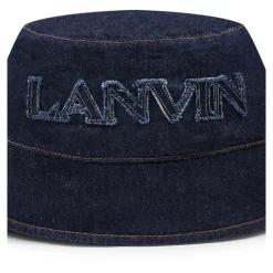 Denim Cloche Hut mit Fransenlogo><noscript><img width=