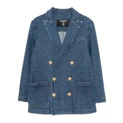 Denim Double-Breasted Blazer>Balmain New