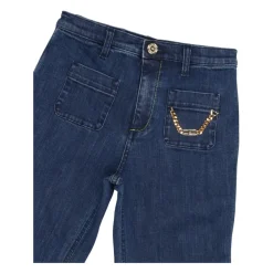 Denim Leggings mit Reißverschluss und Taschen><noscript><img width=