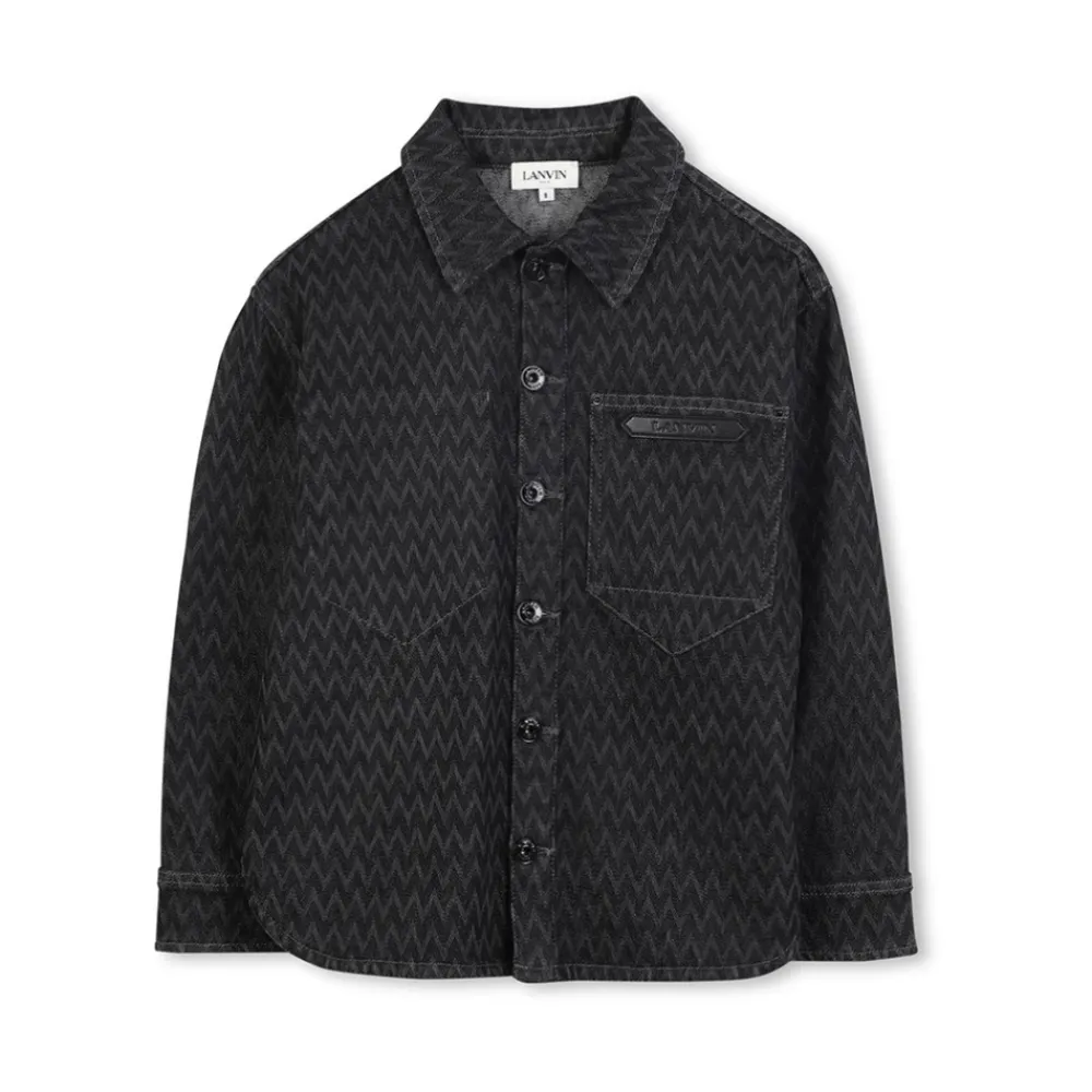 Denimjacke mit Allover-Chevron-Muster>Lanvin Sale