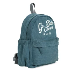 Denim-Rucksack mit bedrucktem Logo><noscript><img width=