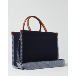 Denim-Tragetasche mit gesticktem Logo>Lanvin Hot