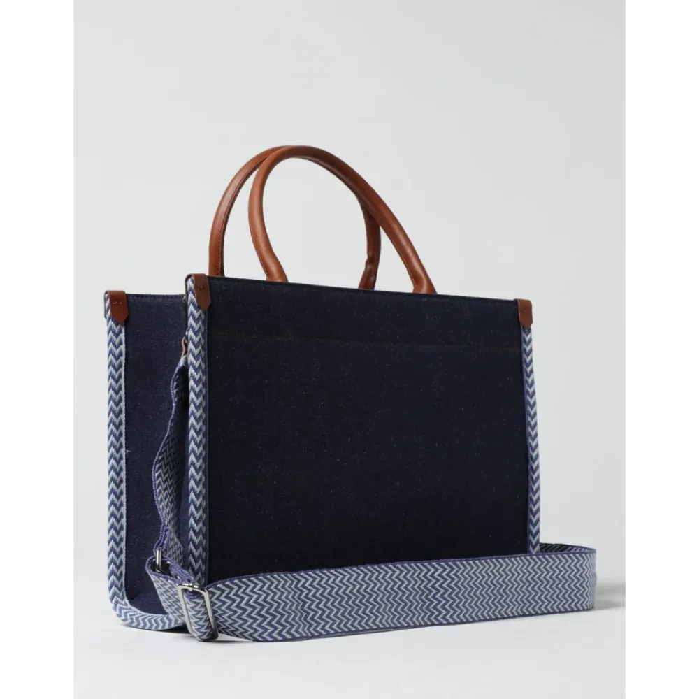 Denim-Tragetasche mit gesticktem Logo>Lanvin Hot