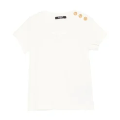 Drapiertes T-Shirt mit Knöpfen>Balmain Clearance
