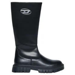 Elegante e hohe Stiefel mit ovalem Metall-Logo>Diesel Sale