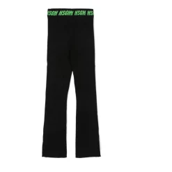 Gerippte Hose mit Logo-Detail>MSGM