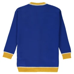 Gerippte Strickjacke aus Schurwolle mit kontrastierenden Abschlüssen>Off White