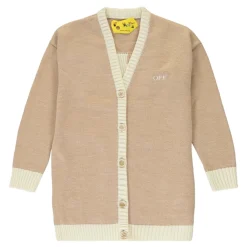 Gerippter Cardigan aus Schurwolle mit Arrow-Maxi-Stickerei>Off White Sale