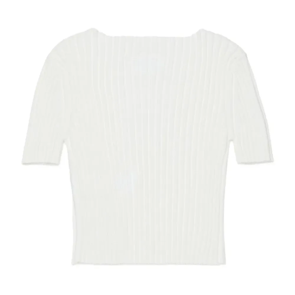 Geripptes Baumwoll-T-Shirt>MM6 Maison Margiela