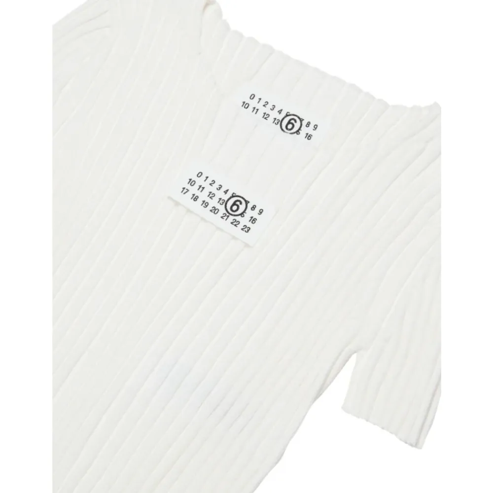 Geripptes Baumwoll-T-Shirt>MM6 Maison Margiela