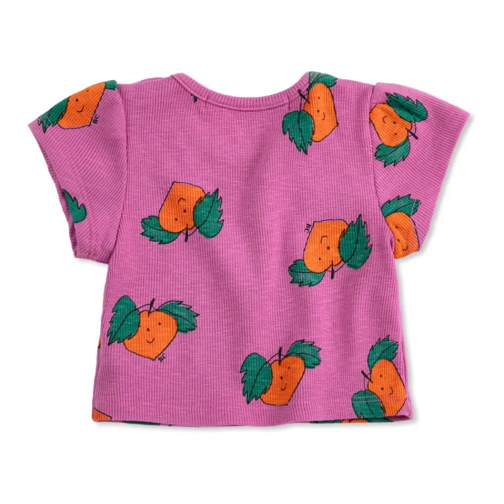 Geripptes T-Shirt mit Print>Bobo Choses Outlet