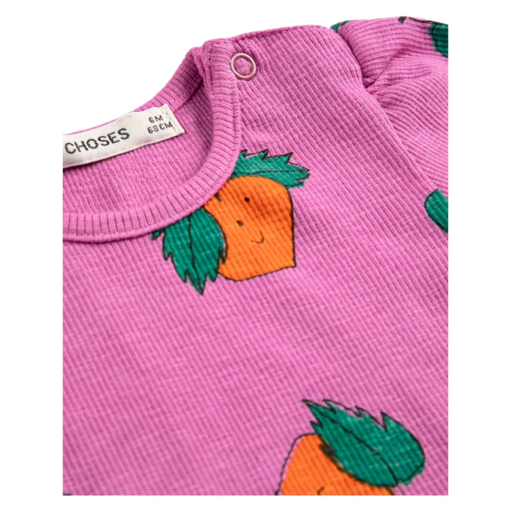 Geripptes T-Shirt mit Print>Bobo Choses Outlet